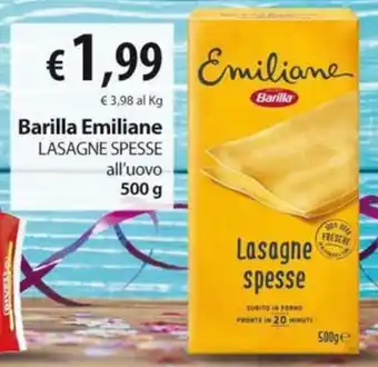 Extra Supermercati Barilla Emiliane LASAGNE SPESSE all'uovo 500 g offerta