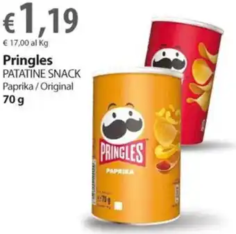 Extra Supermercati Pringles PATATINE SNACK Paprika/Original 70g offerta