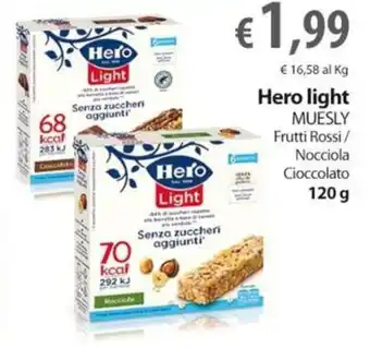 Extra Supermercati Hero light MUESLY Frutti Rossi / Nocciola Cioccolato 120 g offerta