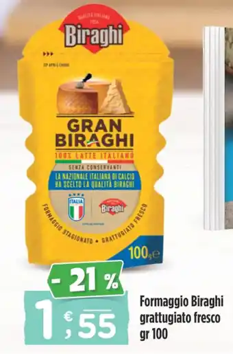 Crai Formaggio Biraghi grattugiato fresco gr 100 offerta