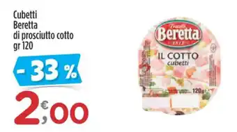 Crai Cubetti Beretta di prosciutto cotto gr 120 offerta