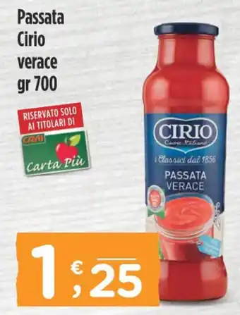 Crai Passata Cirio verace gr 700 offerta