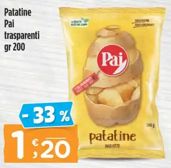 Crai Patatine Pai trasparenti gr 200 offerta