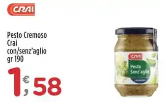 Crai Pesto Cremoso Crai con/senz'aglio gr 190 offerta