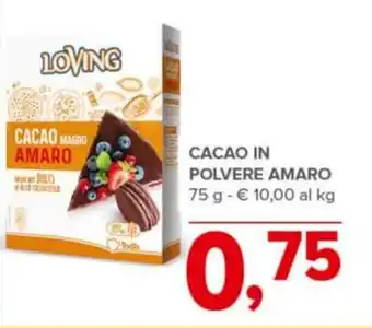 Todis CACAO IN POLVERE AMARO 75 g offerta