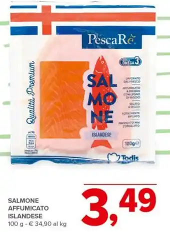 Todis SALMONE AFFUMICATO ISLANDESE 100 g offerta