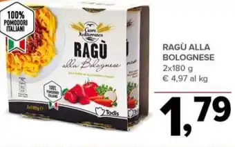 Todis RAGÙ ALLA BOLOGNESE 2x 180g offerta