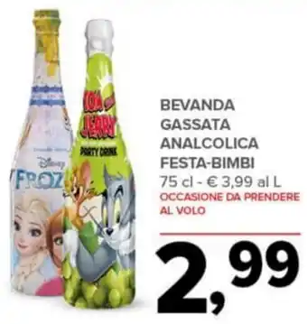 Todis BEVANDA GASSATA ANALCOLICA FESTA-BIMBI 75 cl offerta