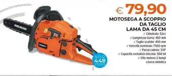Todis MOTOSEGA A SCOPPIO DA TAGLIO LAMA DA 45 CM offerta