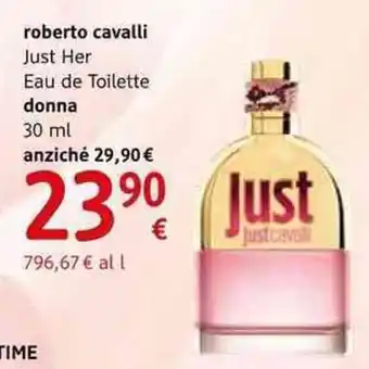 dm drogerie markt roberto cavalli Just Her Eau de Toilette donna 30 ml offerta