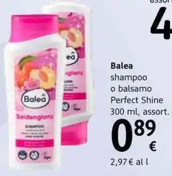 dm drogerie markt Balea shampoo o balsamo Perfect Shine 300 ml, assort. offerta