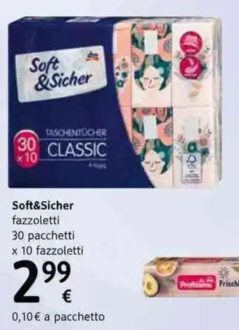 dm drogerie markt Soft&Sicher fazzoletti 30 pacchetti x 10 fazzoletti offerta