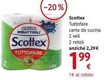 dm drogerie markt Scottex Tuttofare carta da cucina 2 veli 2 rotoli anziché offerta