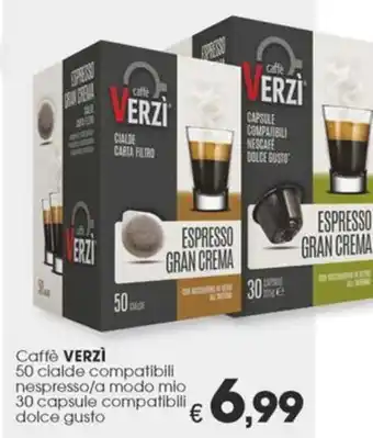 Despar Caffè VERZI 50 cialde compatibili nespresso/a modo mio 30 capsule compatibili dolce gusto offerta