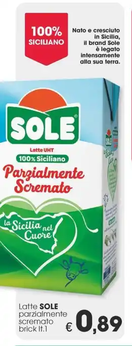 Despar Latte SOLE parzialmente scremato brick It.1 offerta