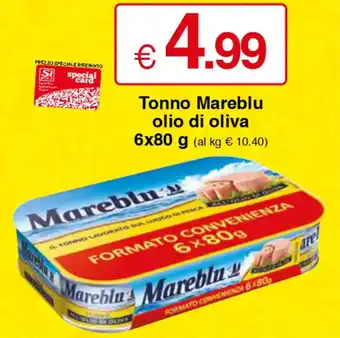 Sì con te Tonno Mareblu olio di oliva 6 x 80g offerta