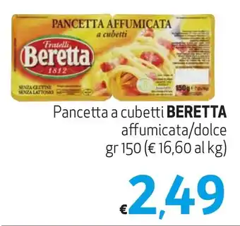 Pancetta a cubetti BERETTA affumicata/dolce gr 150