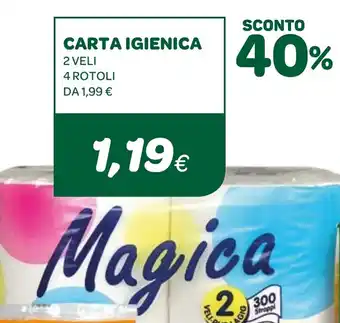 Ekom CARTA IGIENICA 2 VELI 4 ROTOLI offerta