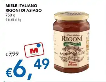 Migross Supermercati e Market MIELE ITALIANO RIGONI DI ASIAGO 750 g offerta