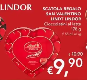 Migross Supermercati e Market SCATOLA REGALO SAN VALENTINO LINDT LINDOR Cioccolatini al latte 178 g offerta