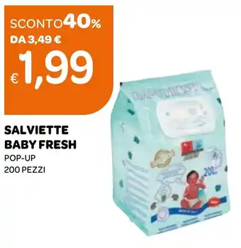 Ekom SALVIETTE BABY FRESH POP-UP 200 PEZZI offerta