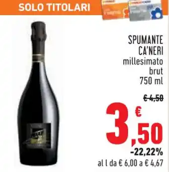 Conad Margherita SPUMANTE CA'NERI millesimato brut 750 ml offerta