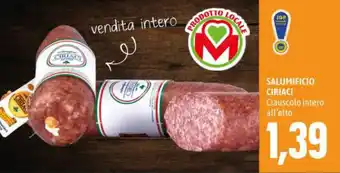 SALUMIFICIO CIRIACI Ciauscolo intero all'etto