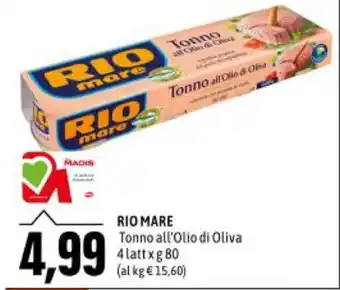 RIO MARE Tonno all'Olio di Oliva 4lattxg 80