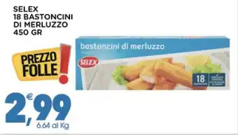 Gecop SELEX 18 BASTONCINI DI MERLUZZO 450 GR offerta
