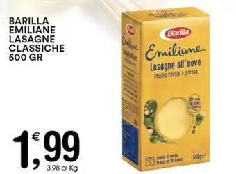 Gecop BARILLA EMILIANE LASAGNE CLASSICHE 500 GR offerta