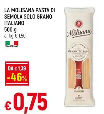 Famila LA MOLISANA PASTA DI SEMOLA SOLO GRANO ITALIANO 500 g offerta