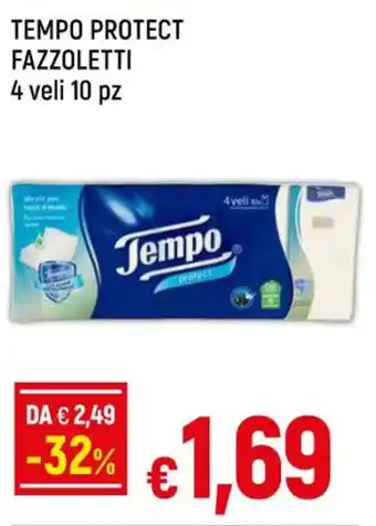Famila TEMPO PROTECT FAZZOLETTI 4 veli 10 pz offerta