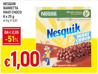 Famila NESQUIK BARRETTA MAXI CHOCO 6 x 25 g offerta