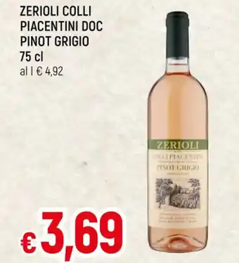 ZERIOLI COLLI PIACENTINI DOC PINOT GRIGIO 75 cl