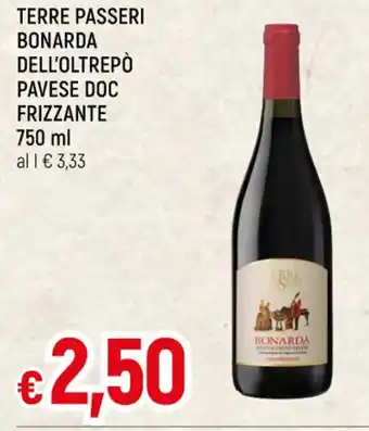 Famila TERRE PASSERI BONARDA DELL'OLTREPÒ PAVESE DOC FRIZZANTE 750 ml offerta