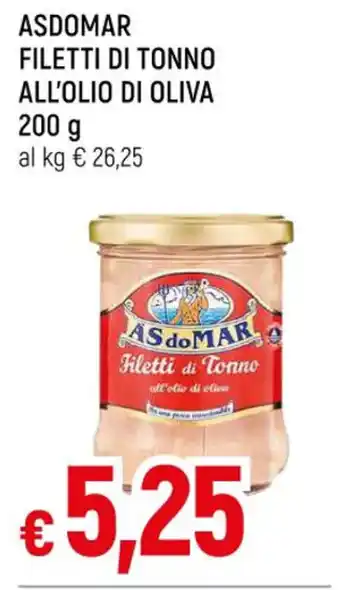 Famila ASDOMAR FILETTI DI TONNO ALL'OLIO DI OLIVA 200 g offerta