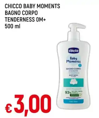 Famila CHICCO BABY MOMENTS BAGNO CORPO TENDERNESS OM+ 500 ml offerta