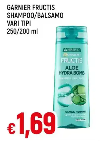 Famila GARNIER FRUCTIS SHAMPOO/BALSAMO VARI TIPI 250/200 ml offerta