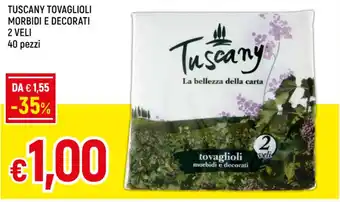 Famila TUSCANY TOVAGLIOLI MORBIDI E DECORATI 2 VELI 40 pezzi offerta