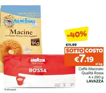 Unes Caffè Macinato Qualità Rossa 4 x 250 g LAVAZZA offerta