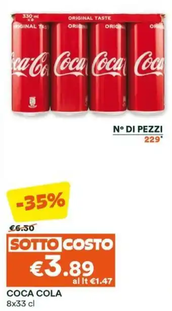 Unes COCA COLA 8x33 cl offerta