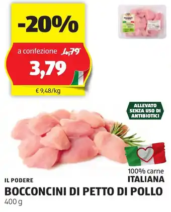 ALDI IL PODERE BOCCONCINI DI PETTO DI POLLO 400 g offerta