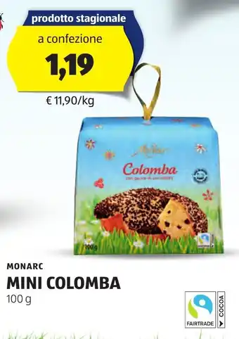 ALDI MONARC MINI COLOMBA 100 g offerta