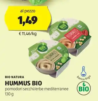 ALDI BIO NATURA HUMMUS BIO pomodori secchi/erbe mediterranee 130 g offerta