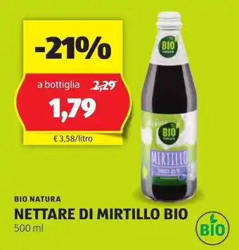 ALDI BIO NATURA NETTARE DI MIRTILLO BIO 500 ml offerta
