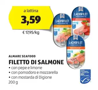 ALDI ALMARE SEAFOOD FILETTO DI SALMONE 200 g offerta