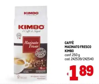 Metro CAFFÈ MACINATO FRESCO KIMBO conf. 250 g offerta