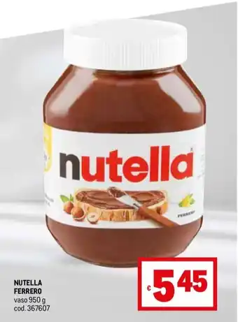 Metro NUTELLA FERRERO vaso 950 g offerta
