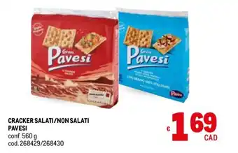 Metro CRACKER SALATI/NON SALATI PAVESI conf. 560 g offerta