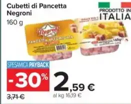 Carrefour Market Cubetti di Pancetta Negroni offerta